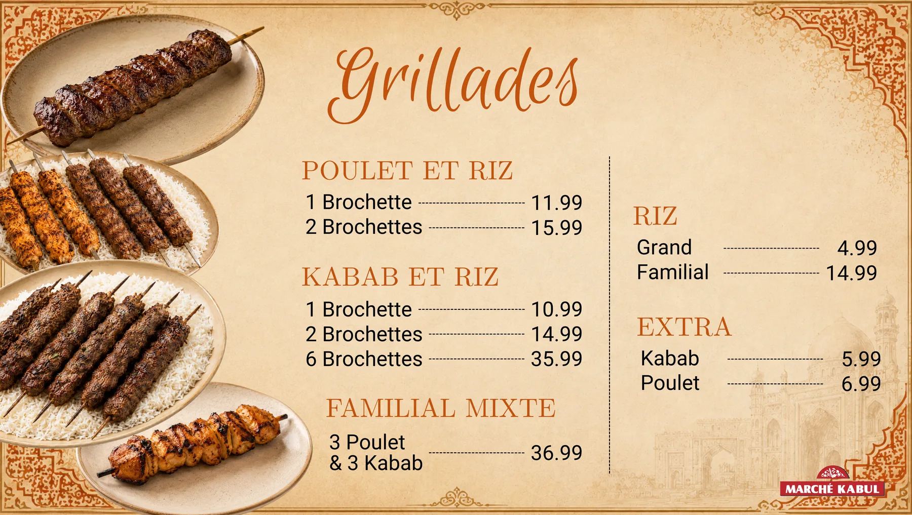 Menu Marché Kabul — page 3